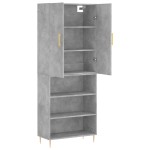 vidaXL Dulap înalt, gri beton, 69,5x34x180, lemn compozit vidaXL Dulap înalt, gri beton, 69,5x34x180, lemn compozit