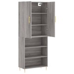 vidaXL Dulap înalt, gri sonoma, 69,5x34x180 cm, lemn compozit