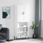 vidaXL Dulap înalt, alb, 69,5x34x180 cm, lemn compozit vidaXL Dulap înalt, alb, 69,5x34x180 cm, lemn compozit