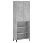 vidaXL Dulap înalt, gri beton, 69,5x34x180, lemn compozit