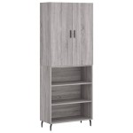 vidaXL Dulap înalt, gri sonoma, 69,5x34x180 cm, lemn compozit