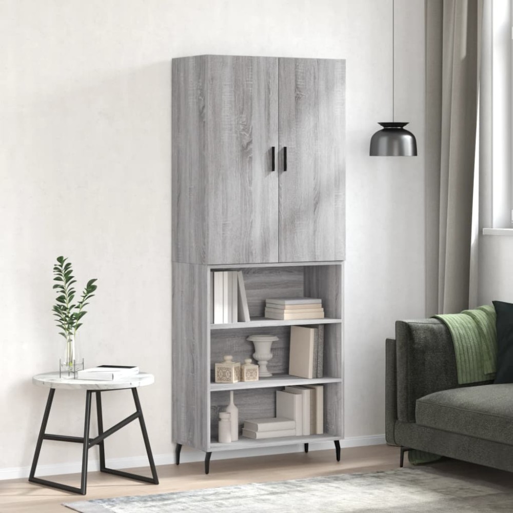 vidaXL Dulap înalt, gri sonoma, 69,5x34x180 cm, lemn compozit