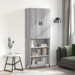 vidaXL Dulap înalt, gri sonoma, 69,5x34x180 cm, lemn compozit