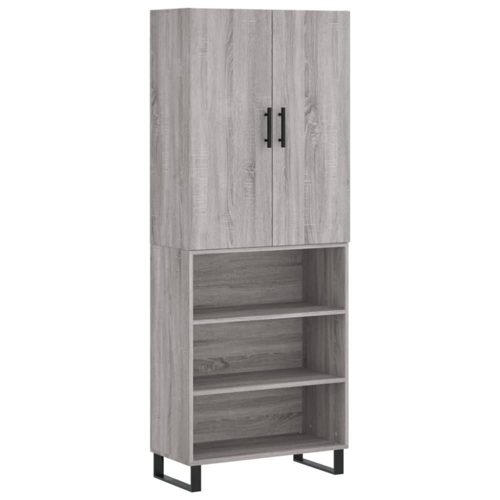 vidaXL Dulap înalt, gri sonoma, 69,5x34x180 cm, lemn compozit