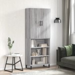 vidaXL Dulap înalt, gri sonoma, 69,5x34x180 cm, lemn compozit