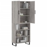 vidaXL Dulap înalt, gri sonoma, 69,5x34x180 cm, lemn compozit