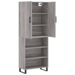 vidaXL Dulap înalt, gri sonoma, 69,5x34x180 cm, lemn compozit