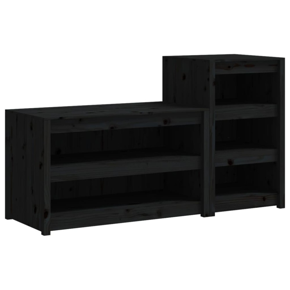 vidaXL Dulapuri de bucătărie de exterior, 2buc., negru, lemn masiv pin