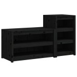 vidaXL Dulapuri de bucătărie de exterior, 2buc., negru, lemn masiv pin vidaXL Dulapuri de bucătărie de exterior, 2buc., negru, lemn masiv pin
