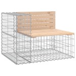 vidaXL Bancă de grădină, design gabion, 184x71x65,5 cm, lemn masiv pin