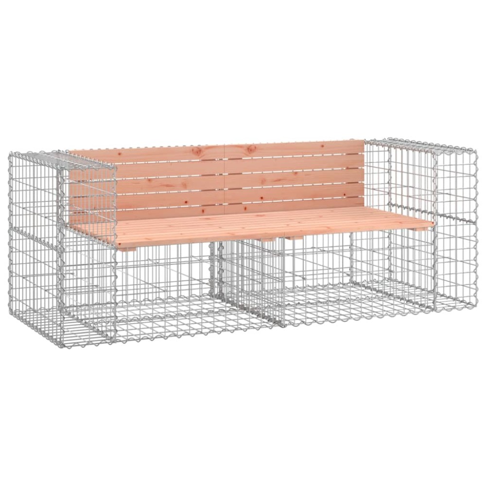 vidaXL Bancă de grădină cu gabion, 184x71x65,5 cm, lemn masiv Douglas