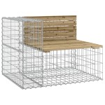 vidaXL Bancă de grădină cu gabion, 184x71x65,5 cm, lemn pin impregnat vidaXL Bancă de grădină cu gabion, 184x71x65,5 cm, lemn pin impregnat