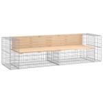 vidaXL Bancă de grădină cu gabion, 244x71x65,5 cm, lemn masiv de pin vidaXL Bancă de grădină cu gabion, 244x71x65,5 cm, lemn masiv de pin