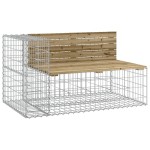 vidaXL Bancă de grădină cu gabion, 244x71x65,5 cm, lemn pin impregnat vidaXL Bancă de grădină cu gabion, 244x71x65,5 cm, lemn pin impregnat