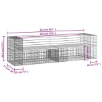 vidaXL Bancă de grădină cu gabion, 244x71x65,5 cm, lemn pin impregnat vidaXL Bancă de grădină cu gabion, 244x71x65,5 cm, lemn pin impregnat