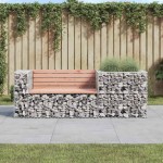 vidaXL Bancă de grădină & coș gabion, lemn masiv Douglas vidaXL Bancă de grădină & coș gabion, lemn masiv Douglas