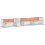 vidaXL Bancă de grădină & coș gabion, lemn masiv Douglas vidaXL Bancă de grădină & coș gabion, lemn masiv Douglas