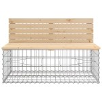 vidaXL Bancă de grădină, design gabion, 347x71x65,5cm, lemn masiv pin