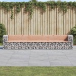 vidaXL Bancă de grădină tip gabion,347x71x65,5 cm, lemn masiv Douglas vidaXL Bancă de grădină tip gabion,347x71x65,5 cm, lemn masiv Douglas