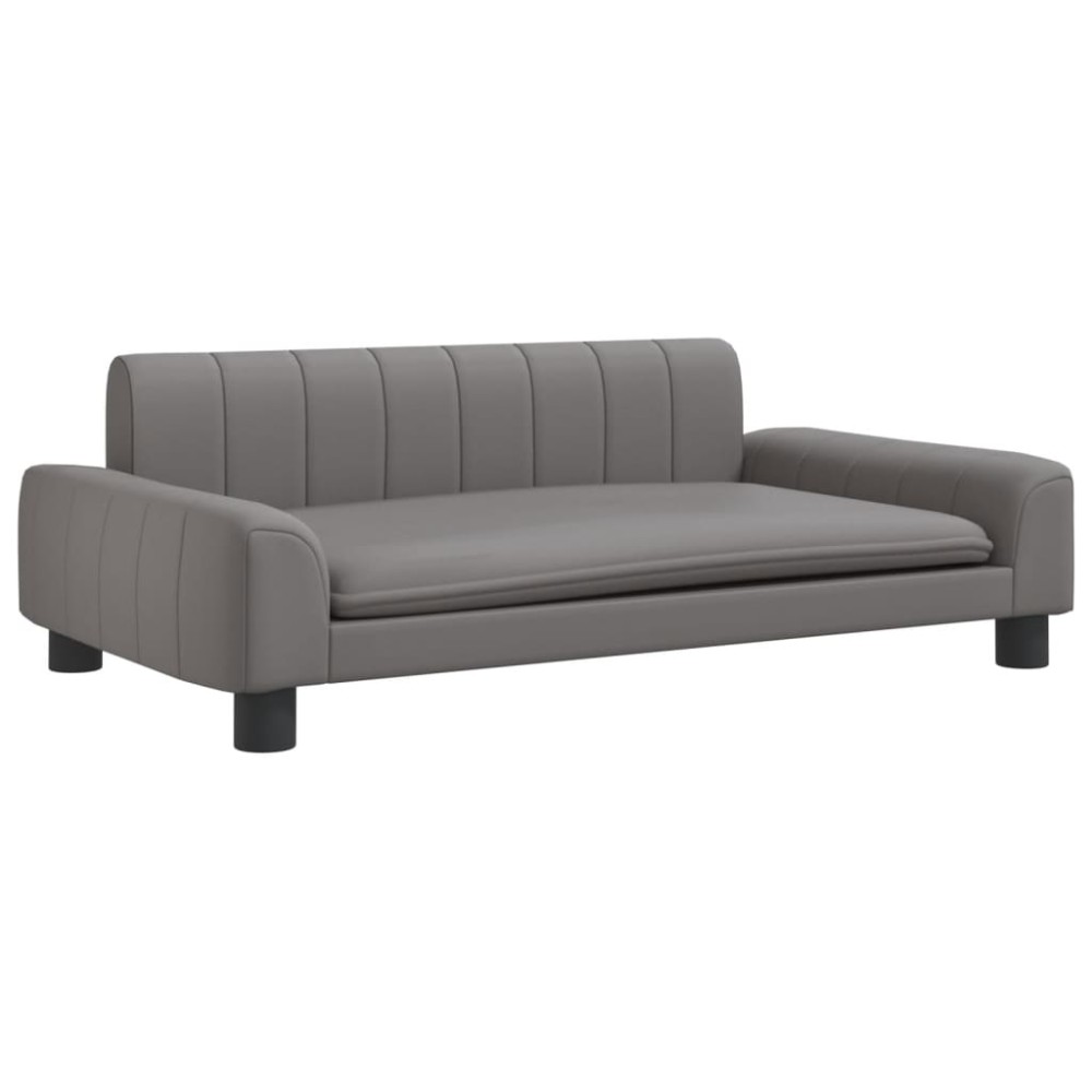 vidaXL Canapea pentru copii, gri, 90x53x30 cm, piele ecologică