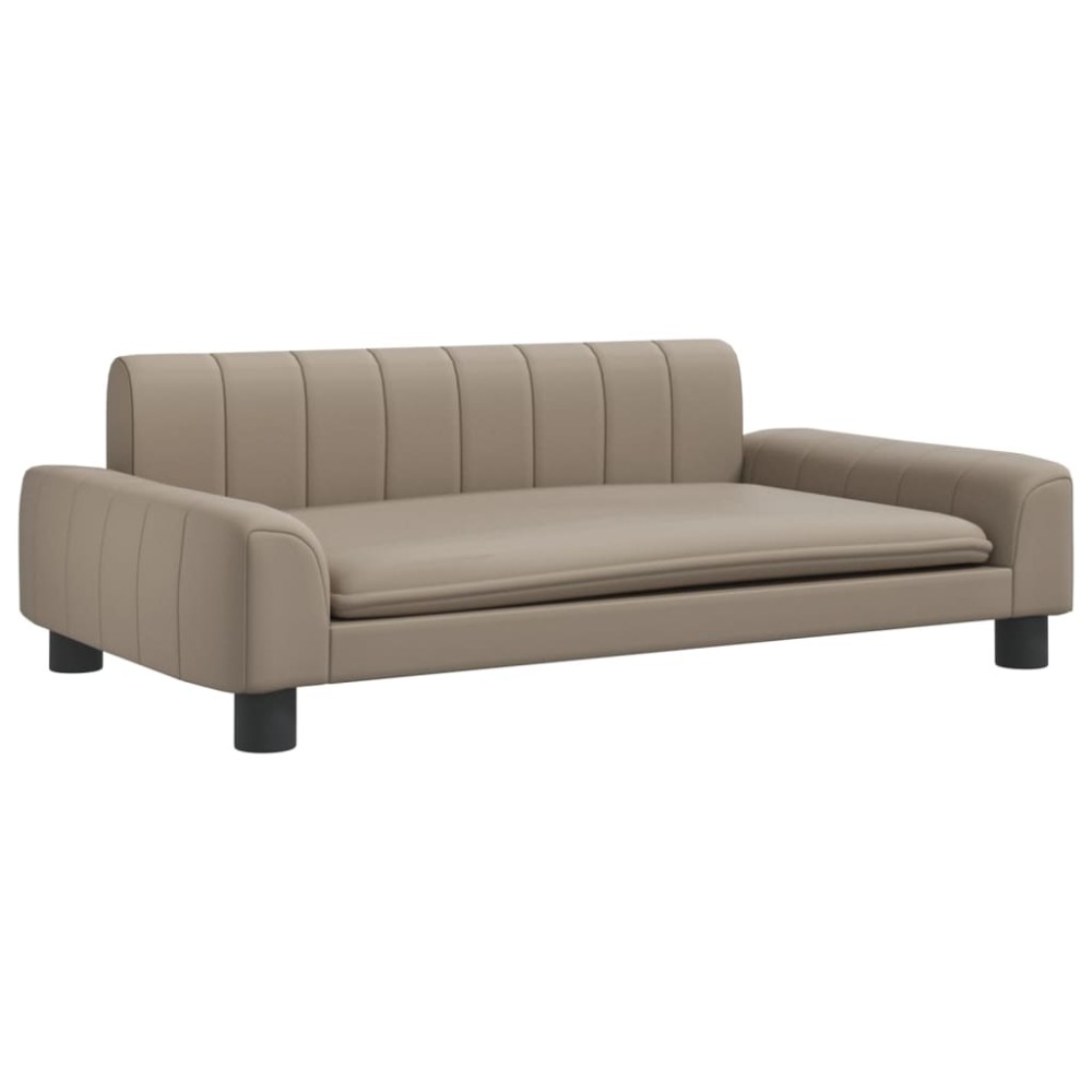vidaXL Canapea pentru copii, cappuccino, 90x53x30 cm, piele ecologică