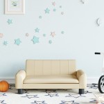 vidaXL Canapea pentru copii, crem, 70x45x30 cm, material textil vidaXL Canapea pentru copii, crem, 70x45x30 cm, material textil
