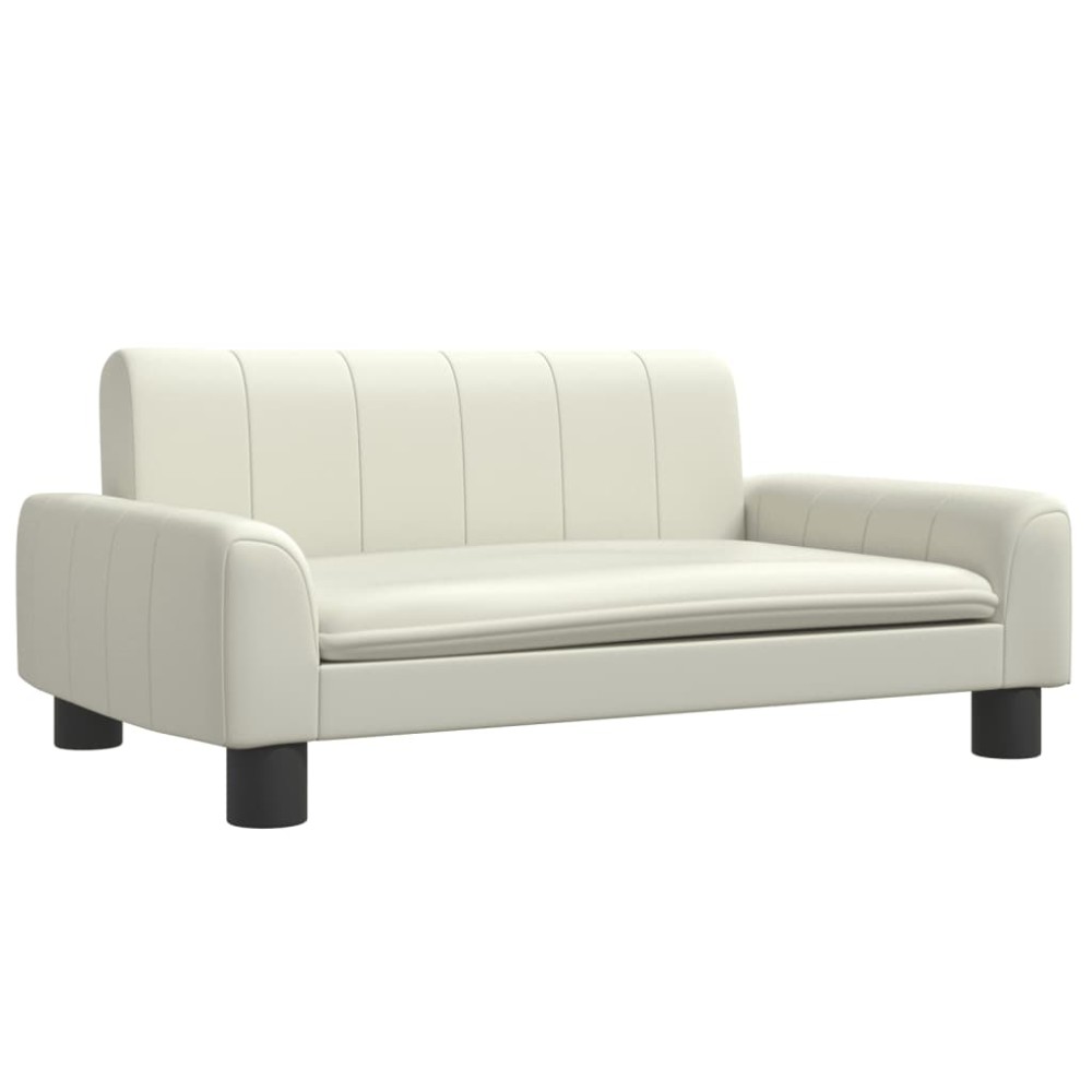 vidaXL Canapea pentru copii, crem, 70x45x30 cm, piele ecologică