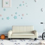 vidaXL Canapea pentru copii, crem, 70x45x30 cm, piele ecologică vidaXL Canapea pentru copii, crem, 70x45x30 cm, piele ecologică