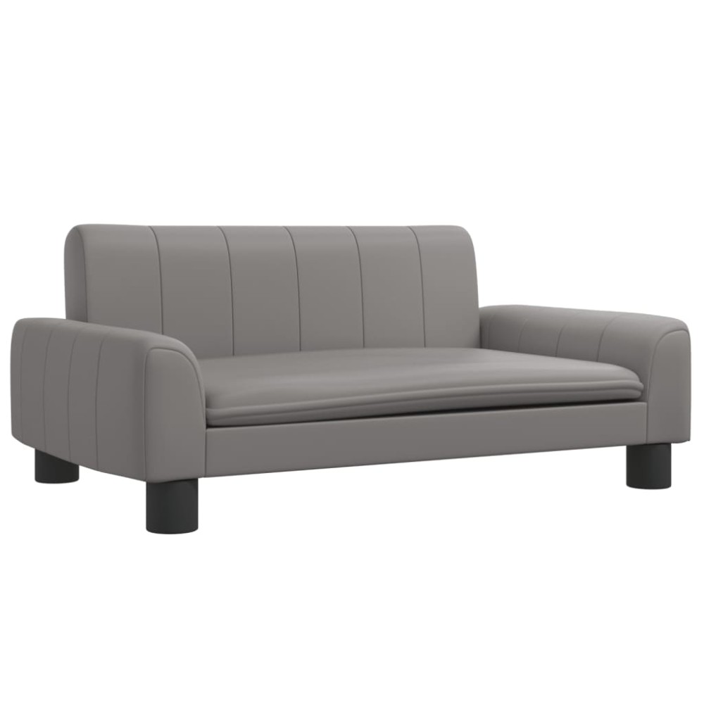 vidaXL Canapea pentru copii, gri, 70x45x30 cm, piele ecologică