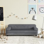 vidaXL Canapea pentru copii, gri închis, 90x53x30 cm, catifea vidaXL Canapea pentru copii, gri închis, 90x53x30 cm, catifea