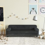 vidaXL Canapea pentru copii, negru, 90x53x30 cm, catifea vidaXL Canapea pentru copii, negru, 90x53x30 cm, catifea