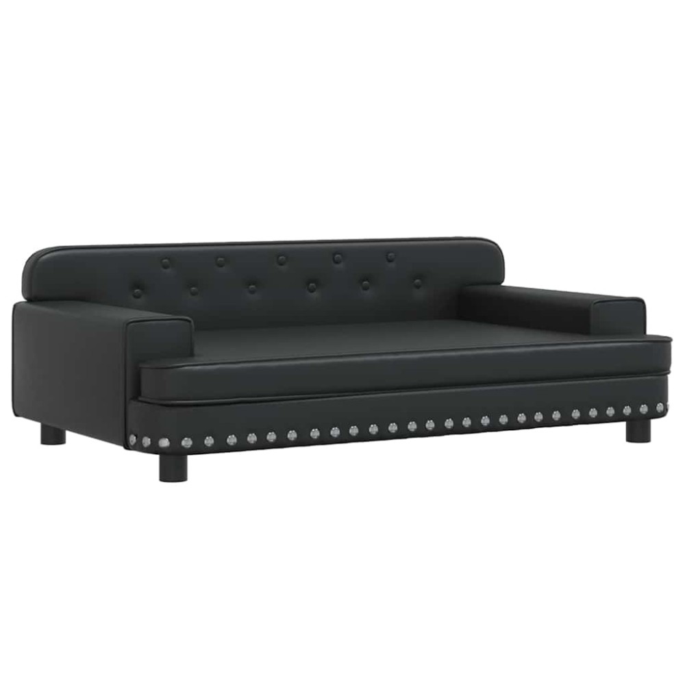 vidaXL Canapea pentru copii, negru, 90x53x30 cm, piele ecologică