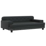 vidaXL Canapea pentru copii, negru, 90x53x30 cm, piele ecologică