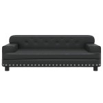 vidaXL Canapea pentru copii, negru, 90x53x30 cm, piele ecologică