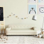 vidaXL Canapea pentru copii, crem, 90x53x30 cm, piele ecologică vidaXL Canapea pentru copii, crem, 90x53x30 cm, piele ecologică