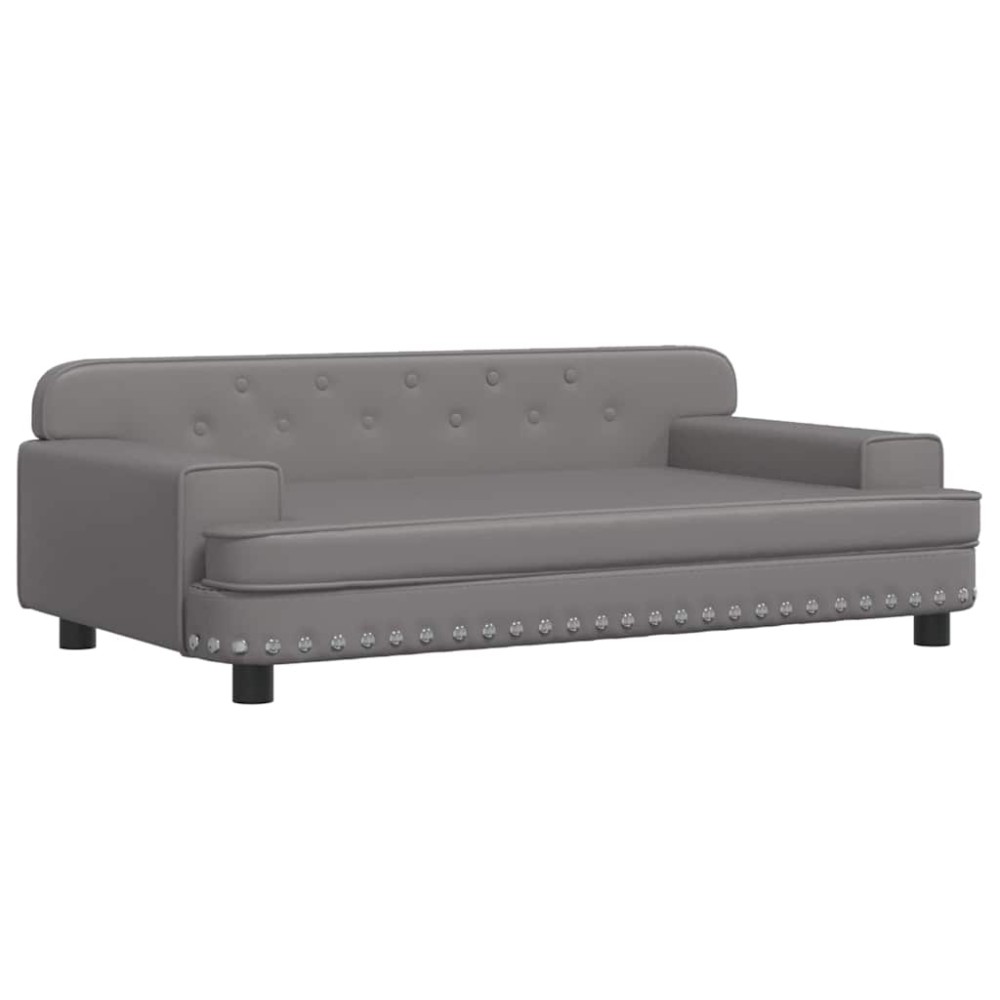 vidaXL Canapea pentru copii, gri, 90x53x30 cm, piele ecologică