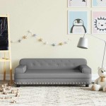 vidaXL Canapea pentru copii, gri, 90x53x30 cm, piele ecologică