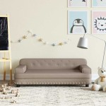 vidaXL Canapea pentru copii, cappuccino, 90x53x30 cm, piele ecologică vidaXL Canapea pentru copii, cappuccino, 90x53x30 cm, piele ecologică