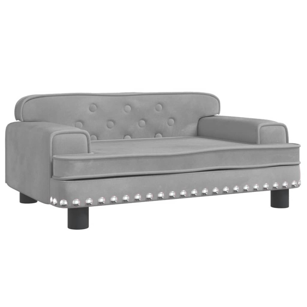 vidaXL Canapea pentru copii, gri deschis, 70x45x30 cm, catifea
