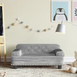 vidaXL Canapea pentru copii, gri deschis, 70x45x30 cm, catifea vidaXL Canapea pentru copii, gri deschis, 70x45x30 cm, catifea