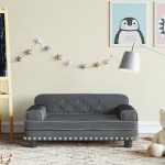 vidaXL Canapea pentru copii, gri închis, 70x45x30 cm, catifea vidaXL Canapea pentru copii, gri închis, 70x45x30 cm, catifea
