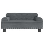 vidaXL Canapea pentru copii, gri închis, 70x45x30 cm, catifea vidaXL Canapea pentru copii, gri închis, 70x45x30 cm, catifea