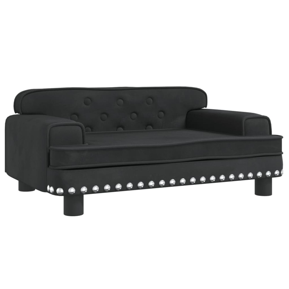 vidaXL Canapea pentru copii, negru, 70x45x30 cm, catifea