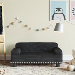 vidaXL Canapea pentru copii, negru, 70x45x30 cm, catifea vidaXL Canapea pentru copii, negru, 70x45x30 cm, catifea