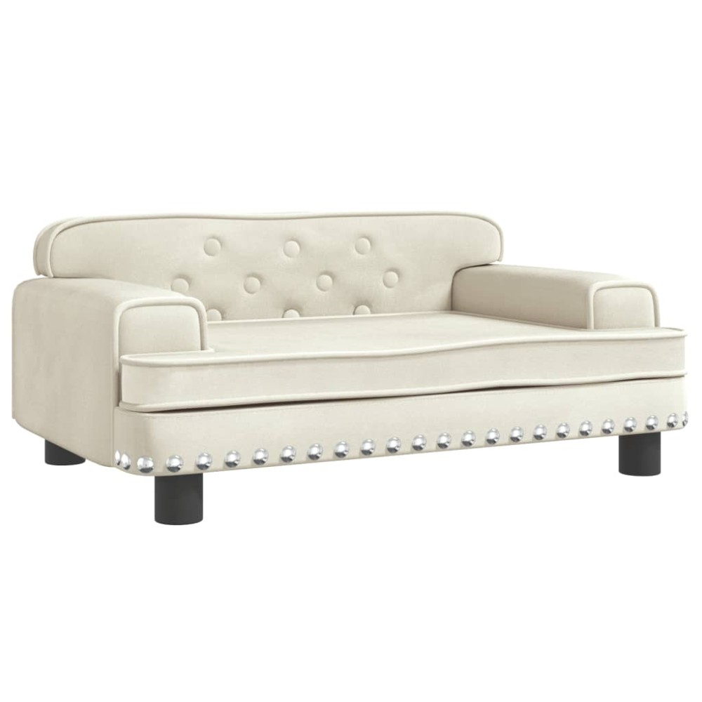 vidaXL Canapea pentru copii, crem, 70x45x30 cm, catifea