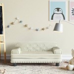 vidaXL Canapea pentru copii, crem, 70x45x30 cm, catifea vidaXL Canapea pentru copii, crem, 70x45x30 cm, catifea