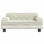 vidaXL Canapea pentru copii, crem, 70x45x30 cm, catifea vidaXL Canapea pentru copii, crem, 70x45x30 cm, catifea
