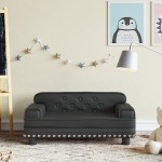 vidaXL Canapea pentru copii, negru, 70x45x30 cm, piele ecologică vidaXL Canapea pentru copii, negru, 70x45x30 cm, piele ecologică