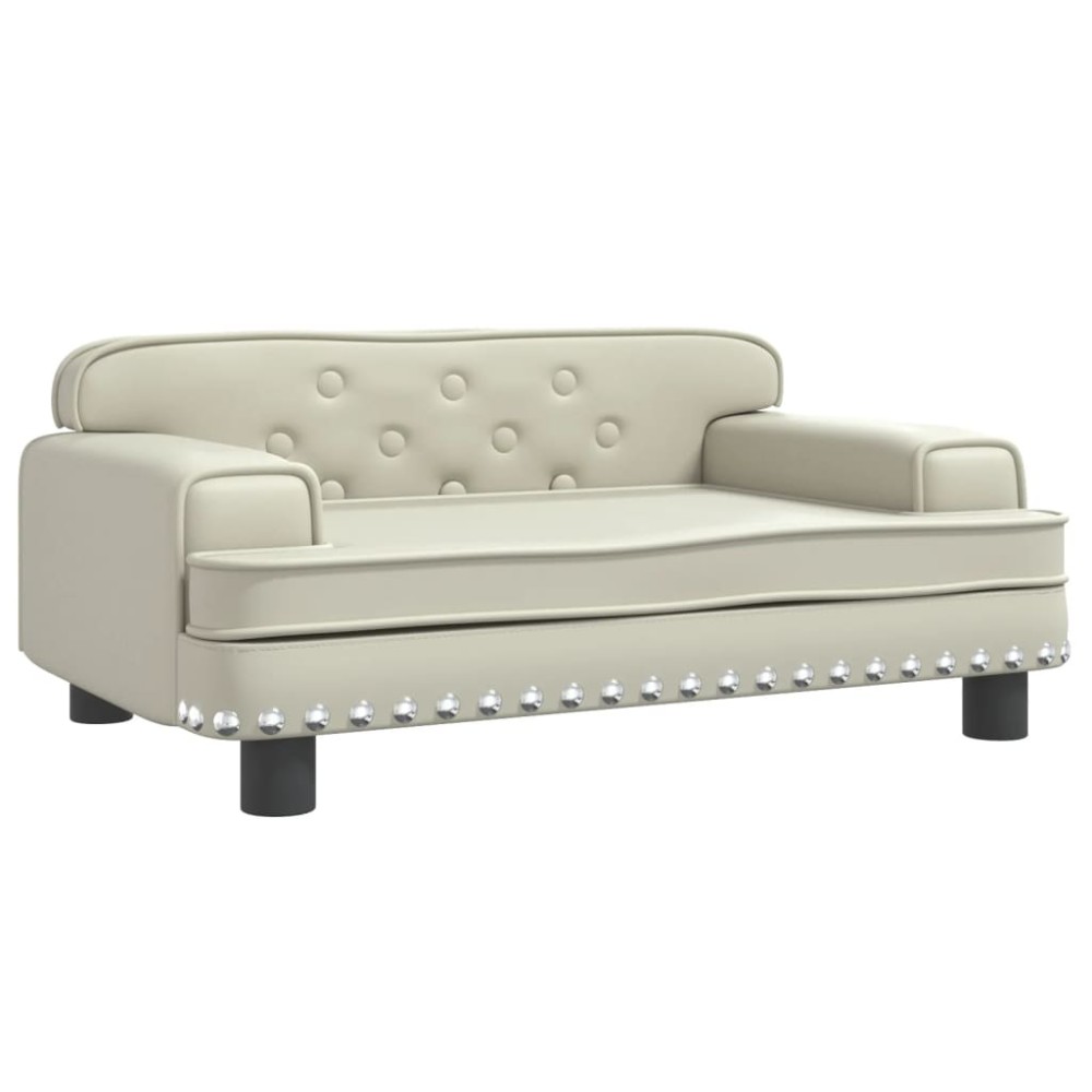 vidaXL Canapea pentru copii, crem, 70x45x30 cm, piele ecologică