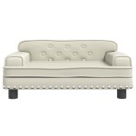 vidaXL Canapea pentru copii, crem, 70x45x30 cm, piele ecologică vidaXL Canapea pentru copii, crem, 70x45x30 cm, piele ecologică